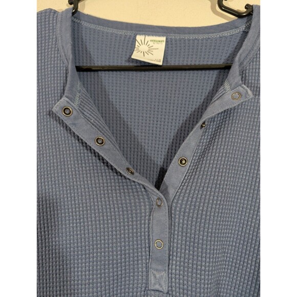 Blue Henley Women's Top - Picture 3 of 8